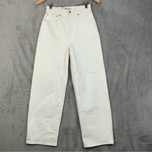 Madewell The Perfect Vintage Wide-Leg White Crop Jean. Size 24.